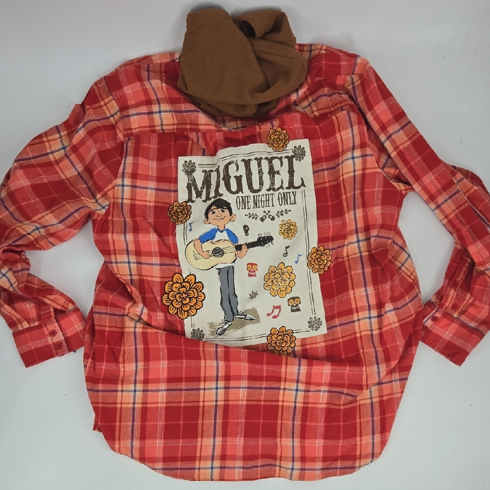 Red Plaid Kids Shirt with Graphic Print